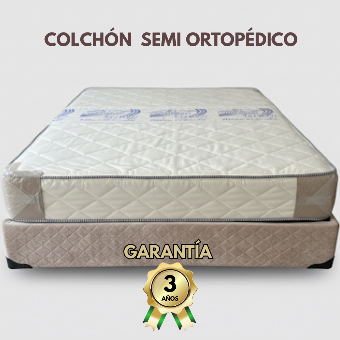 COMBO COLCHÓN SEMI-ORTOPÉDICO + BASECAMA + ESPALDAR